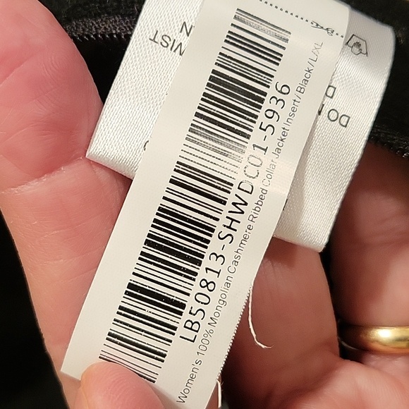 Quince Mongolian Cashmere Ribbed Collar Blazer Jacket Insert Black - Picture 8 of 8